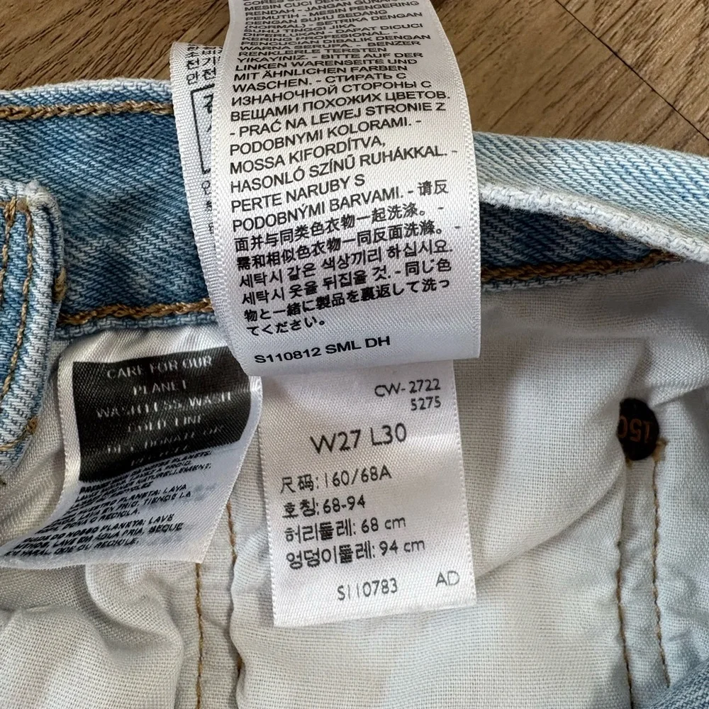 Levi's Sky Blue Straight Leg Jeans - Picture 3 of 10